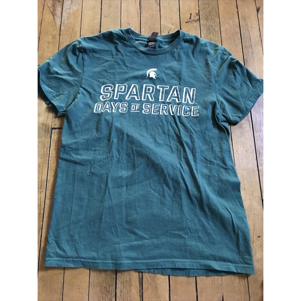 Michigan State Spartans Small Green Tee Shirt‎ “Days Of Service”